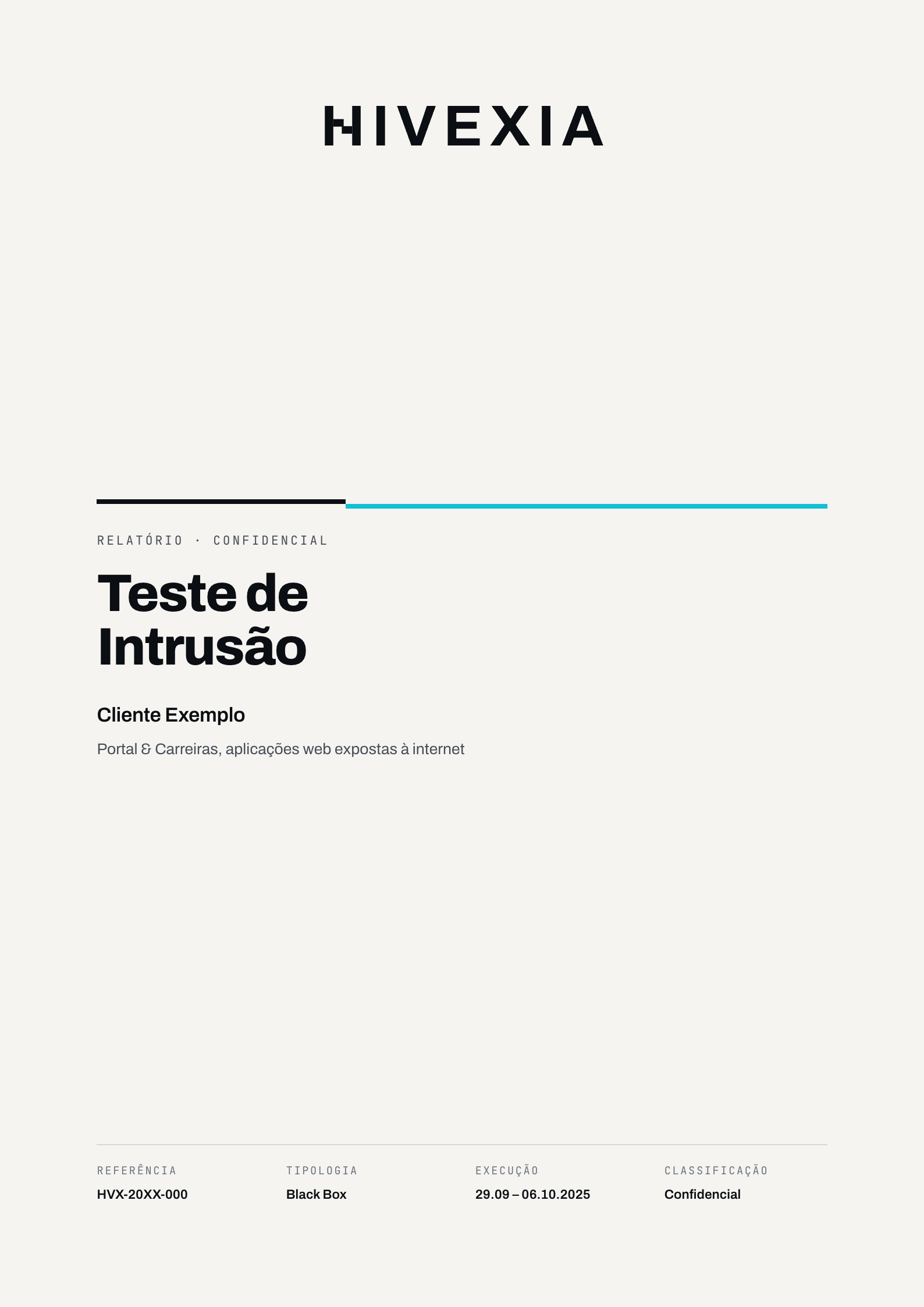 Capa do relatório
